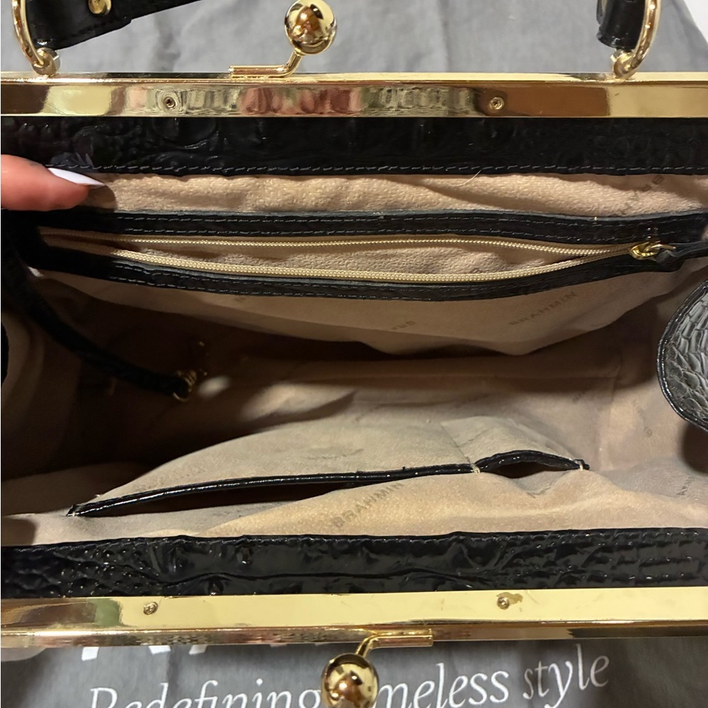 Brahmin Black Crocodile Pattern Shoulder Bag - image 2